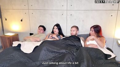 Real pajama time with two horny Colombian sluts in a wild foursome