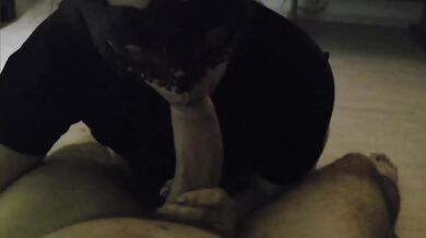 Big dick in Russian milf’s plump mouth raw blowjob gagging