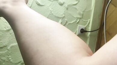 Solo German girl destroys her pussy with squirt dildo multiple orgasms dripping legs shake