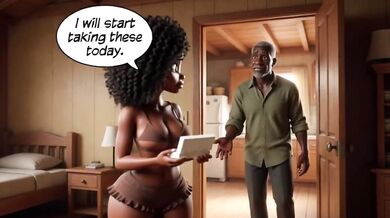 Young woman corrupted by gifts and lust in wooden home seduction fantasy