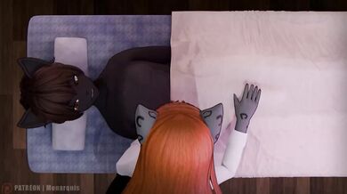 Furry yiff animation with raw internal ejaculation handjob