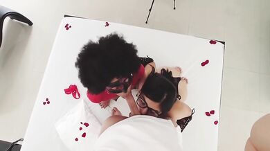 Trio with my friend first time nervous but great time love it double blowjob sloppy anal creampie