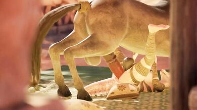 Femboy horsecock ruins animated cock clash in thunderous surrender