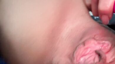 Anal brush wrecks tight little pussy soaking wet while squirming on camera