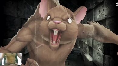 Her first time with a furry ratman in the escape dungeon 2 rough gangbang creampie