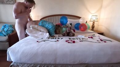 Happy Birthday Milf Gets Rough Creampie Doggystyle Attack