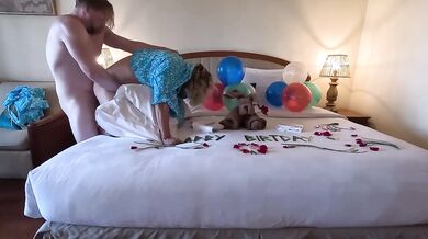 Happy Birthday Milf Gets Rough Creampie Doggystyle Attack