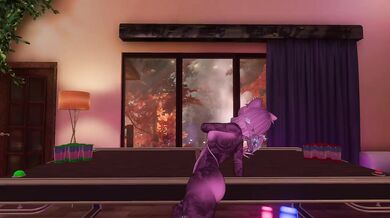 Table dancing babe gushes under dirty VRChat ass