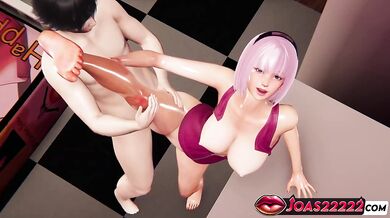 Hot Sakura Haruno 3D Hentai POV Legs-Up Creampie Glory Hole