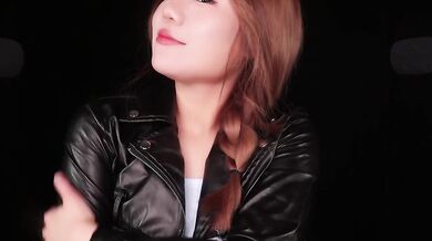 ASMR hot girl does anything for treasure roleplay while rocking leather PVC suit