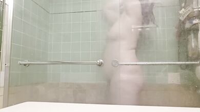 Violent shower voyeurism solo babe gets drenched with big ass on fire