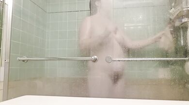 Violent shower voyeurism solo babe gets drenched with big ass on fire