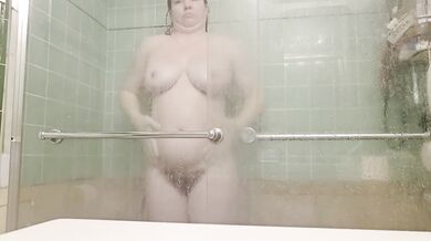 Violent shower voyeurism solo babe gets drenched with big ass on fire