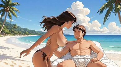 Blazing beach sex with Lory and Johnny sucking the sun out
