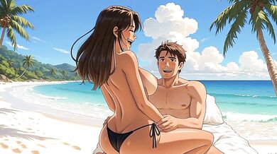 Blazing beach sex with Lory and Johnny sucking the sun out