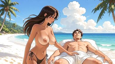 Blazing beach sex with Lory and Johnny sucking the sun out
