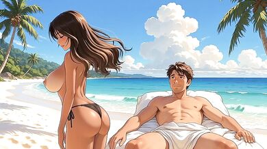 Blazing beach sex with Lory and Johnny sucking the sun out