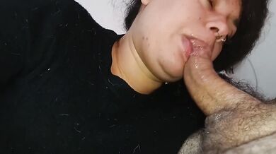 Extreme deep throat Latina gagging on inches of cock