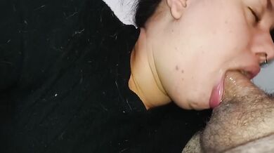 Extreme deep throat Latina gagging on inches of cock