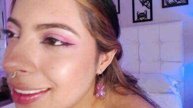 Stepsister licks her feet then fucks her wet pussy with a big dildo until orgasm
