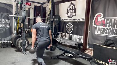 Red head fitness girl destroyed by big dick personal trainer