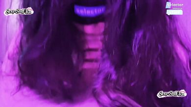 Alt goth girl worships cock with sloppy face fuck cumshot POV