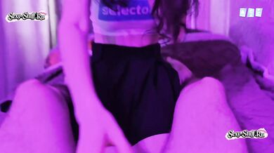 Alt goth girl worships cock with sloppy face fuck cumshot POV