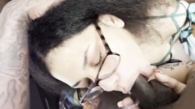 Big Hair Ebony Queen Chokes on BBC Gets Ass Pounded Raw POV Deepthroat