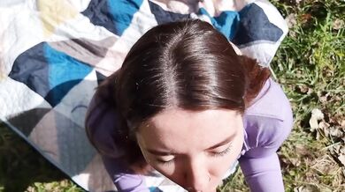 Outdoor fucking with red head's big white ass and cumshot tears