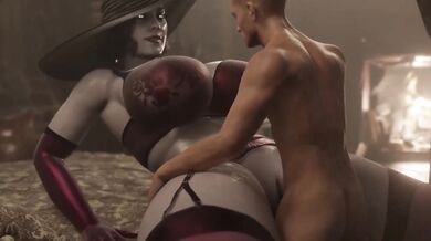 Cum inside Lady Dimitrescu's massive tits and puffy pussy