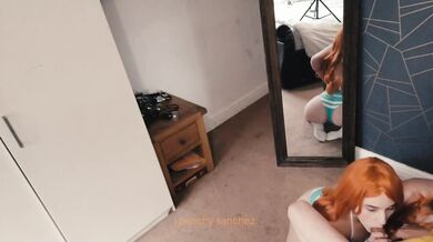 Peachy Sanchez chokes on his meaty cock deepthroat POV blowjob