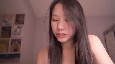 Cum dripping ASMR directions from cute Asian girl raw amateur solo