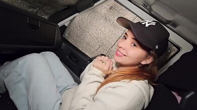 Risky anal sex in public car with stranger creampie