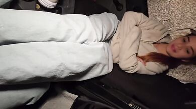 Risky anal sex in public car with stranger creampie