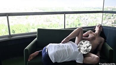 Alice Drake 4K creampie balcony fuck Paris babe big ass interracial