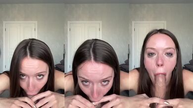 She takes this dick deep in her throat and cries messy rough blowjob