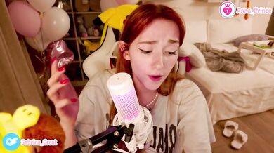 Ginger naughty teen tease destroys karaoke with hot horny solo show