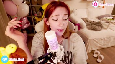 Ginger naughty teen tease destroys karaoke with hot horny solo show
