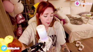 Ginger naughty teen tease destroys karaoke with hot horny solo show