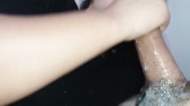 Stepdaughter's desperate stepdaddy blowjob caught on tape
