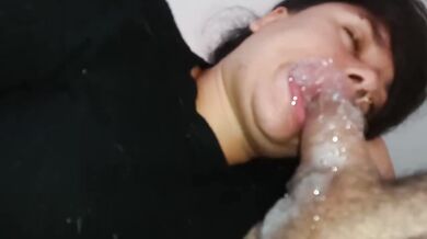 Sloppy wet head blowjob with extreme gagging and dripping spit