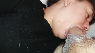 Sloppy wet head blowjob with extreme gagging and dripping spit