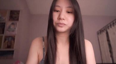 Man silenced while wife gets bred raw and natural by Asian angel