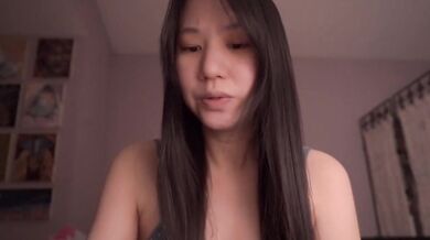 Man silenced while wife gets bred raw and natural by Asian angel
