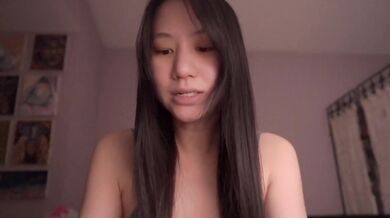 Man silenced while wife gets bred raw and natural by Asian angel