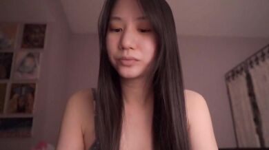 Man silenced while wife gets bred raw and natural by Asian angel