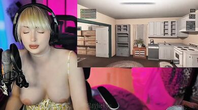 Blonde gamer girl vein game base tour with big tits solo review