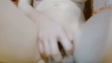 Petite redhead destroys tight pussy with clear dildo soaking wet thick cream