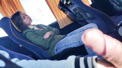 Stranger Teen Sucks My Cock in Bus Deepthroat Cum in Mouth