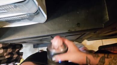 POV Closet Handjob Wife Milf Gets Squirting Big Cumshot